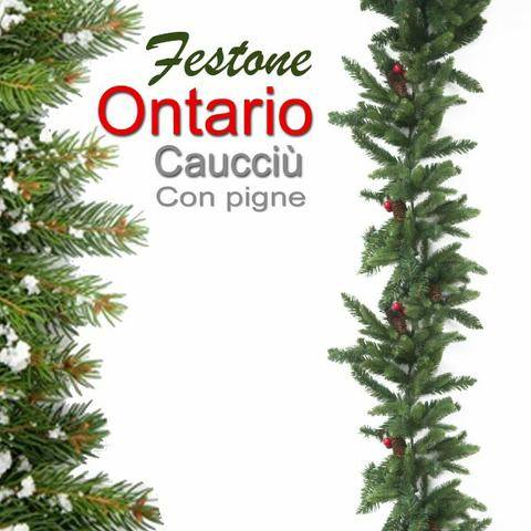 FESTONE (270*35)Cm ONTARIO - PE- C/PIGNE&BACCHE - 216 TIPS