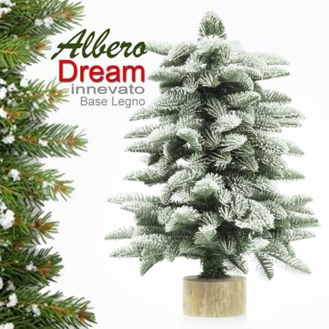 ALBERO 45/55Cm DREAM NEVE BASE In LEGNO - PE - 48/66 TIPS - 30Cm DIAMETRO