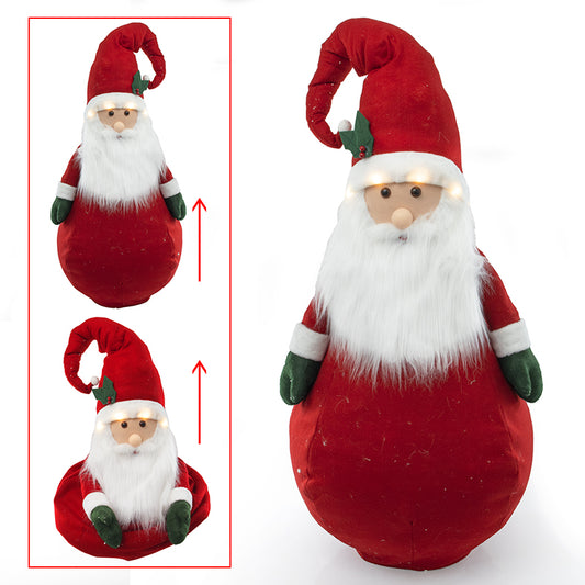 BABBO NATALE 200Cm SU PALLA FLESSIBILE con LED A